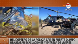 Helicóptero de la policía cae en Fuerte Olimpo