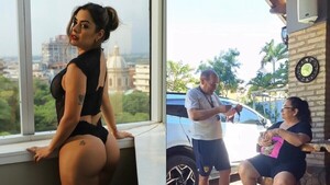 Papá de Larissa Riquelme regaló una tanguita a su lapa por Día de la Madre
