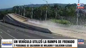 Rampa de frenado evita accidente y salva la vida de siete personas en Pedrozo