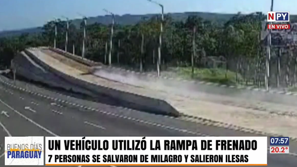 Rampa de frenado evita accidente y salva la vida de siete personas en Pedrozo