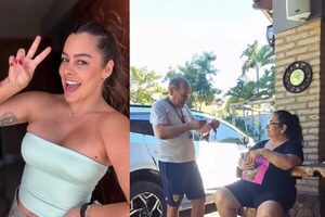 Por el Día de la Madre, el padre de Larissa Riquelme le obsequió una tanguita a su lapa - Teleshow