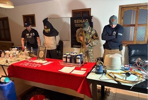 SENAD desmantela laboratorio clandestino de metanfetamina en Minga Guazú