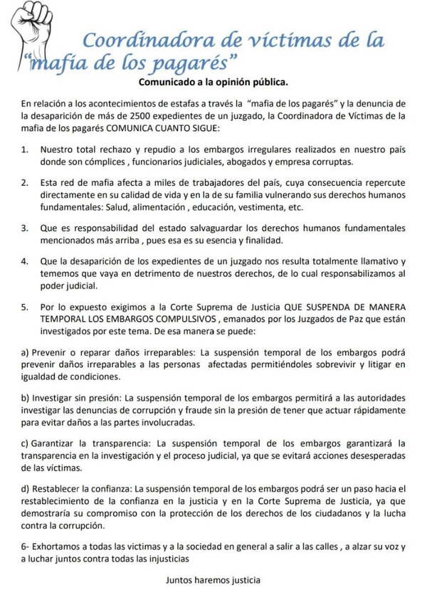 Coordinadora de víctimas denuncia red de mafia judicial tras desaparición de 2.500 expedientes - El Observador