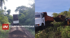 MUNICIPALIDAD DE NVA. ALBORADA REALIZA TRABAJOS DE BACHEO EN PUERTO TRINIDAD