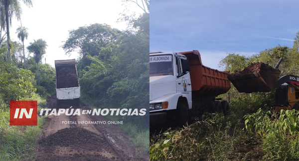 MUNICIPALIDAD DE NVA. ALBORADA REALIZA TRABAJOS DE BACHEO EN PUERTO TRINIDAD