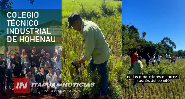 ESTUDIANTES DE HOHENAU VISITARON PRODUCTORES DE ARROZ JAPONÉS