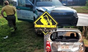 Accidente involucra a ambulancia y médica residente resulta con lesiones
