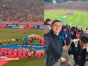 Quien puede… “Latapararã” estuvo presente durante la ceremonia de entrega de copa al Barcelona