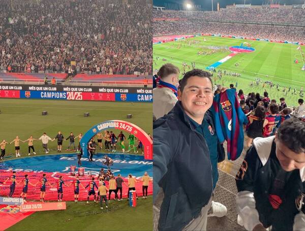 Quien puede… “Latapararã” estuvo presente durante la ceremonia de entrega de copa al Barcelona