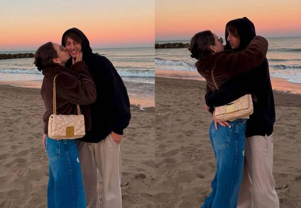 A los besos y en “orsai” se lo pudo ver a “Mati” Galaraza y Jessica muy romaticones en la playa