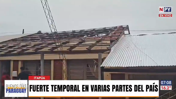 Intenso temporal causó destrozos con vientos de hasta 170 km/h en Itapúa