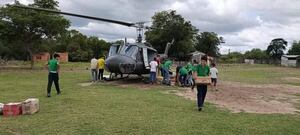 Reanudación de vuelos de helicóptero y nuevas lluvias en  poblaciones aisladas de Fuerte Olimpo - Noticias del Chaco - ABC Color