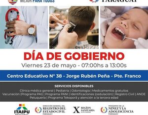 Jornada de gobierno se hará el viernes en Franco