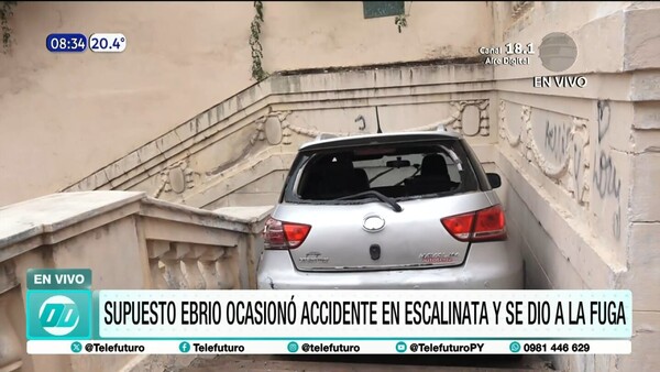 Supuesto ebrio ocasionó accidente en la Escalinata y se dio a la fuga