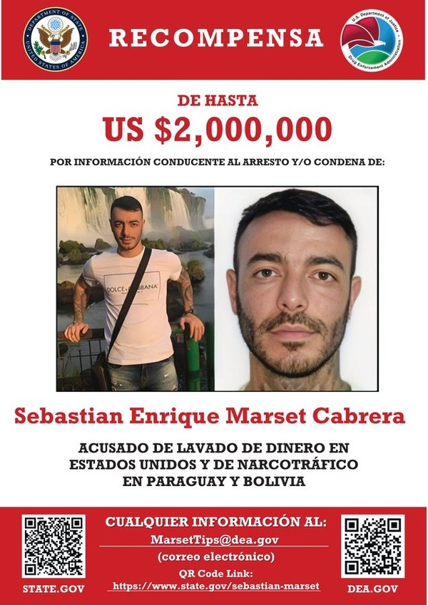 EE.UU. ofrece hasta USD 2 millones por información que lleve a la captura de Sebastián Marset - ADN Digital