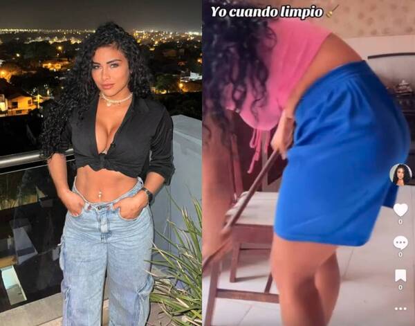 [VIDEO] ¿Las 7 diferencias? Ale se mostró en un video cuando limpia… “¡ah!, pero cuando me siento”