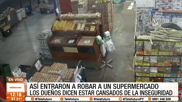 Así entraron a robar a un supermercado