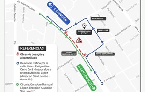 Habilitan nuevos desvíos por obras en la avenida Mariscal López