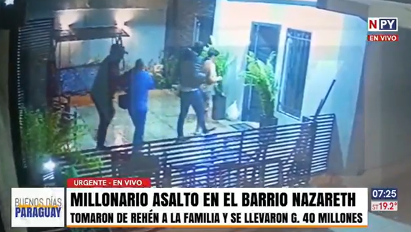 Minutos de terror: Toman de rehén a familia y se llevan G. 40 millones