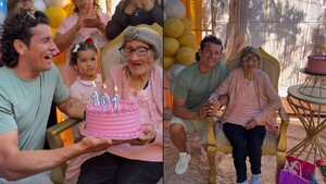 Nelson Haedo Valdez celebró con su abuela su cumple número 101
