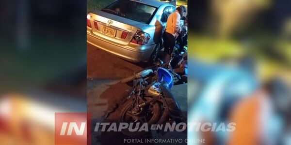 MOTOCICLISTA HERIDO TRAS COLISIÓN CON AUTOMÓVIL EN ENCARNACIÓN