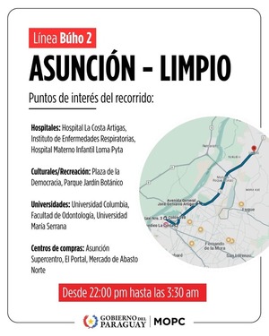 Lanzan licitación para crear líneas nocturnas de transporte en Asunción - ADN Digital