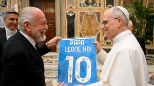 El papa León XIV recibe al Nápoles: "Lo importante no es la hazaña, es haber sido equipo"