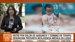 Niña entró al hospital por dolor de garganta y terminó en terapia