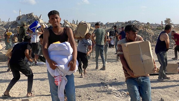 Caótica distribución de la ayuda humanitaria en Gaza