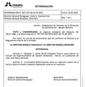 Itaipu designa nuevo gerente de Gestión Ambiental en la Margen Derecha