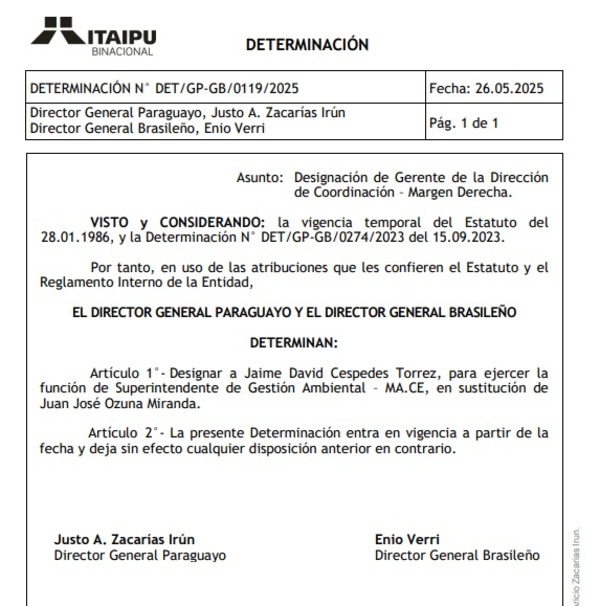 Itaipu designa nuevo gerente de Gestión Ambiental en la Margen Derecha