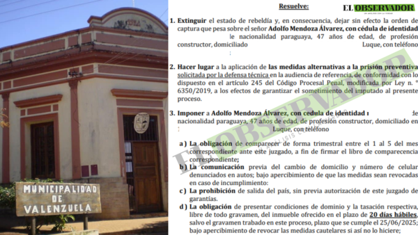 Imputado por millonario perjuicio a municipio de Valenzuela estuvo tres años prófugo y fue beneficiado con medidas alternativas - El Observador