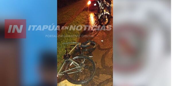 MOTOCICLISTA Y CICLISTA HERIDOS TRAS CHOQUE FRONTAL EN ENCARNACIÓN
