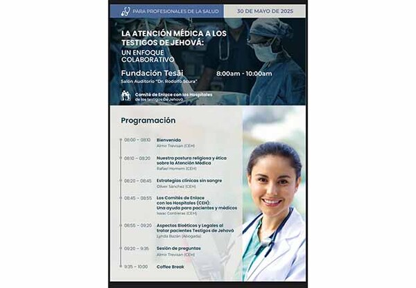 Fundación Tesãi realizará charla sobre la “Atención Médica a los Testigos de Jehová” | DIARIO PRIMERA PLANA