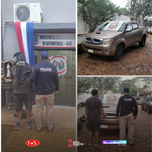Vehículo de dudosa procedencia incautado y persona aprehendida en Asunción - «TVS DIGITAL»