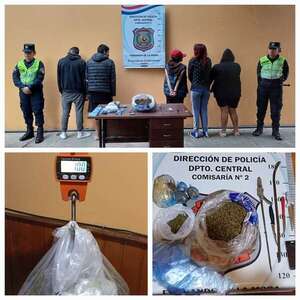 Detienen a cinco jóvenes por presunto microtráfico - Policiales - ABC Color