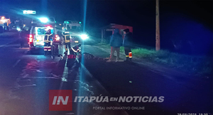 MOTOCICLISTA Y PEATÓN PROTAGONIZARON COLISIÓN EN ENCARNACIÓN 