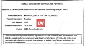 SAN JUAN DEL PARANÁ PRESENTÓ EN TIEMPO Y FORMA LA RENDICIÓN DE CUENTAS