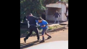 Videos: Se agarran a los golpes un conductor y un agente de la Caminera