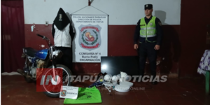 POLICÍA CAPTURA A SOSPECHOSO Y RECUPERA OBJETOS HURTADOS EN ENCARNACIÓN