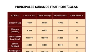 Mayo dejó subas en frutihortícolas y cortes de carnes con precios mixtos