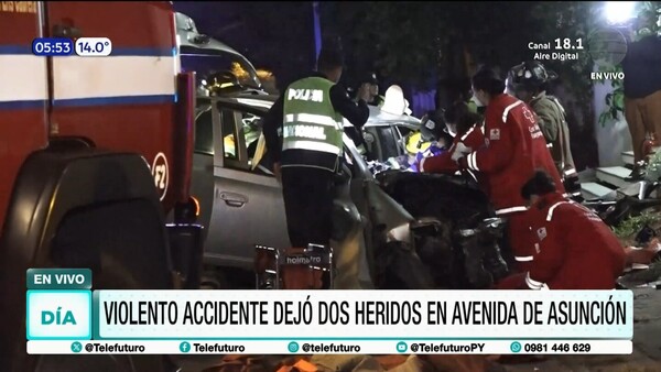 Violento accidente dejó dos heridos en Asunción