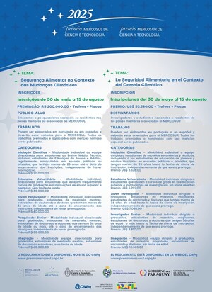 Convocan a postularse al Premio Mercosur 2025, sobre seguridad alimentaria frente al cambio climático - .::Agencia IP::.