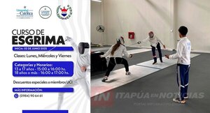 UNIVERSIDAD CATÓLICA CAMPUS ITAPÚA INVITA A PARTICIPAR EN CURSO DE ESGRIMA