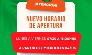 Municipalidad de Iruña cambia de horario por dos meses