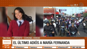 El féretro de María Fernanda frente al Ministerio Público