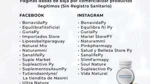 Dan de baja varios perfiles de redes sociales que vendían productos sin registro