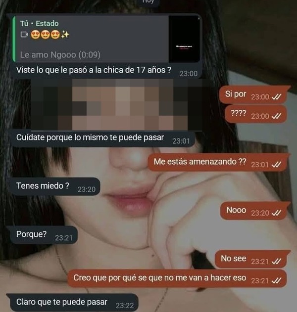 Adolescente recibió amenazas de que "terminaría como María Fernanda" - 1000 Noticias