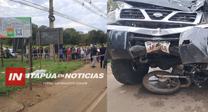 MOTOCICLISTA PIERDE LA VIDA TRAS SER EMBESTIDO POR UNA CAMIONETA EN ENCARNACIÓN