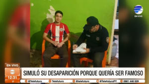 Simuló su desaparición porque quería ser famoso